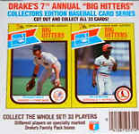 1987 Drakes Baseball CardFull Panel