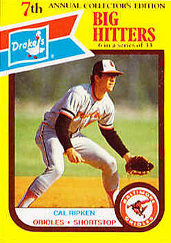 1987 Drakes Baseball CardCal Ripken