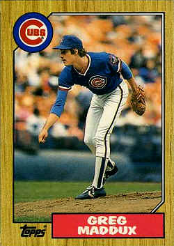 1987 Topps Traded Card 70T Greg Maddux