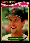 1987 Toys'R'Us Baseball CardWill Clark