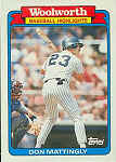 1988 Woolworth's Baseball Card Don Mattingly