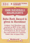 back of 1989 Woolworth Baseball Card