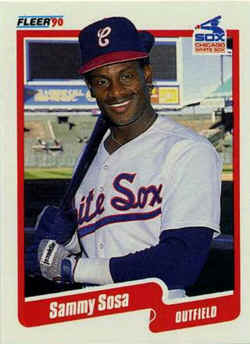 1990 Fleer baseball Card 548Sammy Sosa Rookie
