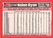 Back of 1990 K-Mart Baseball Card