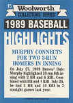 Back of 1990 Woolworth Baseball Card