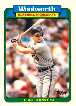 1990 Woolworth Baseball Card Cal Ripken