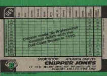 Back of 1991 Bowman Card 569 Chipper Jones Rookie