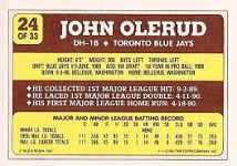 Back of 1991 Toys'R'Us Baseball Card