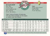 Back of 1993 Milk Bone Super Stars baseball card