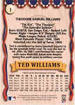 Back of 1993 Ted Williams Co. Baseball Card