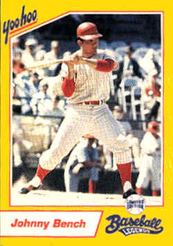1993 Yoo-Hoo Baseball Card Johnny Bench