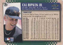 Back of 1995 ScoreCard number 3 Cal Ripken