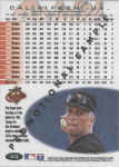 Back of 1996 Fleer baseball Card P20Cal Ripken Promo