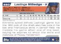 Back of 2004 Topps Card 680 Lastings Milledge