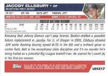 Back of 2005 Topps Update Card 317 Jacoby Ellsbury 