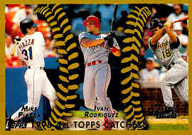 2011 - 60 Years of Topps Baseball Card Insert Checklist Card number 60YOT-48 - Piazza/Rodriguez/Kendall