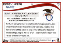 2014 Topps Update Back of Card US-2 Derek Jeter