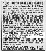 1964 Topps Giants 1965 The Sporting News Ad