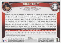 back of 2011 Topps Update US175 Mike Trout