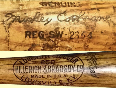 Mickey Cochrane Louisville Slugger 250 Baseball bat REG-SW - 2354