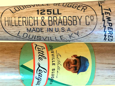 Ted Williams 125LL 'Genuine Autographed' Little League Louisville Slugger Decal Baseball Bat