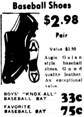 1936 Sears Knox-All baseball bat ad