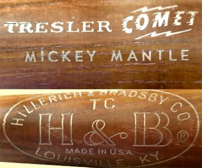 Mickey Mantle Tresler Oil Co. Premium H&B Baseball Bat