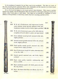 1906 William Read & Sons Baseball Bat Catalog