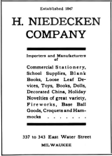 1909 H. Niedecken Company newspaper ad