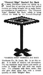 1913 Norvell-Shapleigh Diamond Brand Baseball Bat Rack