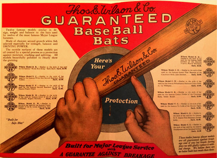 Thos. E. Wilson & C0. Guaranteed baseball bats