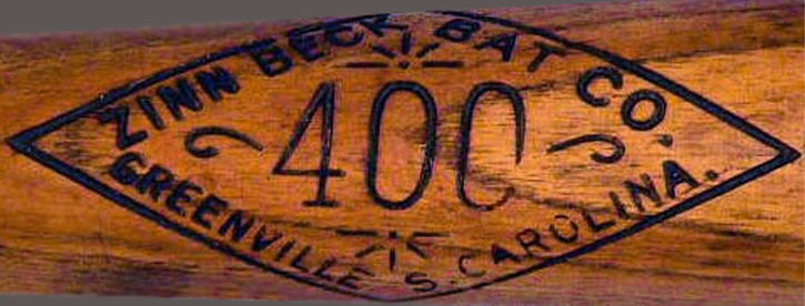 Zinn Beck Bat Co. No. 400