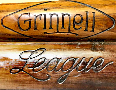 Morrison-Ricker Manufacturing company Grinnell Baseball Bat