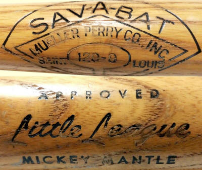 Mueller Perry Co. SAV-A-BAT Mickey Mantle 129-9 Little League Baseball Bat