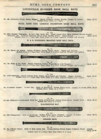 1924 Buhl Sons Baseball Bat Catalog Ad