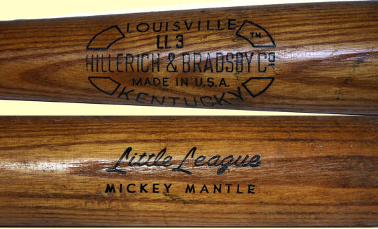 Hillerich and Bradsby LL3 Mickey Mantle department store baseball bat