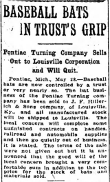 1912 Pontiac Turning Company newspaper article