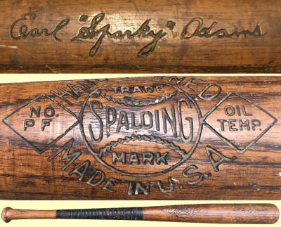1926-1934 Sparky Adams pro-model Spalding 'Hand Turned baseball bat