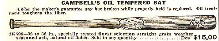 1922 Campbells Baseball bat