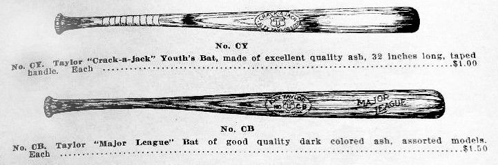 1924 Alex Taylor & Co. Baseball Bat catalog ad