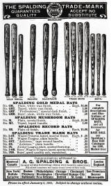 1908 Spalding Catalog baseball bats