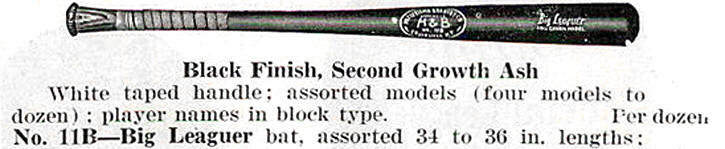 1932-1952 No. 11B Semi-Pro "Big Leaguer" Standard H&B baseball bat