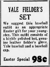 1935 Yale Baseball outfit advertisement