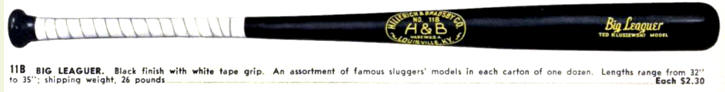 1952-1959 No. 11B "Big Leaguer" Standard H&B baseball bat
