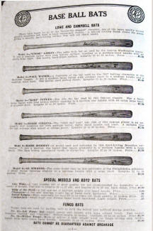 1931 Lowe & Campbell Baseball Bat catalog ad