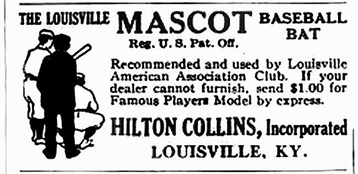 Hilton Collins Company  Louisville Mascot Baseball Bat