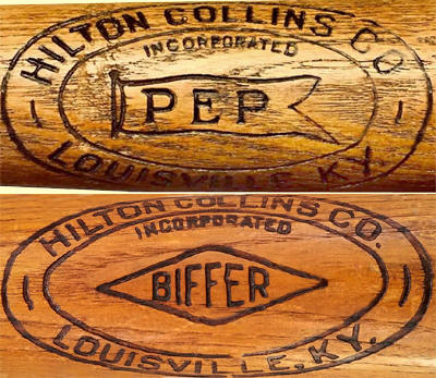 Hilton Collins Company of Louisville Baseball Bat