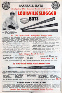 1939 Lowe & Campbell Louisville Slugger catalog Ad