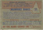 Johnston Cookies 1953 Milwaukee Braves baseball Card set