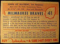 Johnston Cookies 1955 Milwaukee Braves
Baseball Card set